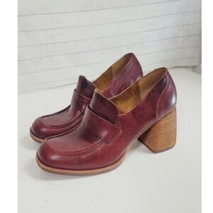 Kork-Ease The Aston’s Leather Heeled Loafers in Port Burgundy, sz 9